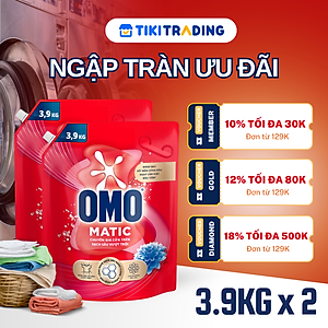 Combo 2 Túi Nước Giặt Omo Matic Cho Máy Giặt Cửa Trên Sạch Sâu Vượt Trội Khử Mùi Toàn Diện 3.7KG