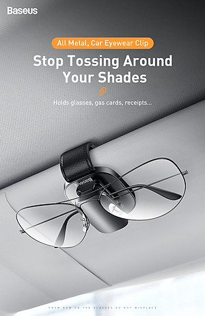 Móc kẹp treo Baseus Platinum Vehicle Eyewear Clip ACYJN- Hàng chính hãng