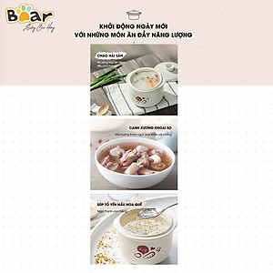 Nồi Nấu Chậm 0,8L Bear SUBE001 Đa Năng Nấu Cháo, Chưng Yến Bản Quốc Tế - Hàng Chính Hãng