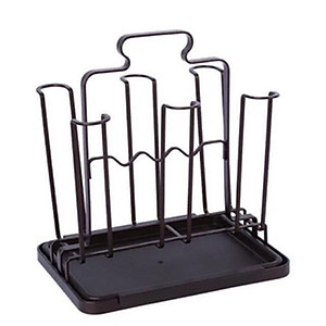 Khay giá úp ly cốc tròn chữ nhật sơn tĩnh điện kèm bộ khay hứng nước cao cấp tiện dụng