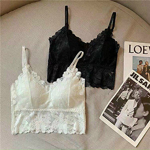 Áo Bra Nữ Cúp Ngực Dây Mảnh BR2230 Chất Liệu Cotton Co Giãn Phối Hoa Dễ Thương