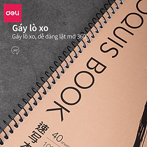 Sổ Vẽ Phác Thảo Deli 40 Trang - Gáy Lò Xo - Khổ Ngang A4/B5 - Giấy Định Lượng 100Gsm / 110Gsm - 7696 / 7697 / 73632