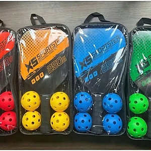 Bộ 2 Vợt Pickleball Siêu Nhẹ, Chuyên Nghiệp, Tặng Kèm Túi Đựng 4 Quả Bóng, Bền Đẹp - HÀNG CHÍNH HÃNG MINIIN