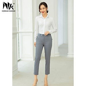 Quần Tây Nữ Công Sở NK Fashion Ống Đứng Cạp Cao, Chất Liệu Nhập Hàn Siêu Mềm Mịn, Chống Nhăn Xù NKQU2101005