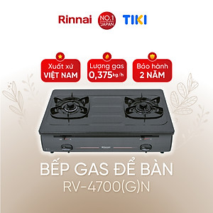 Bếp gas dương Rinnai RV-4700(G)N mặt bếp men và kiềng bếp men - Hàng chính hãng.
