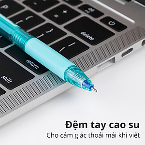 Bút bi bấm ngòi 0.7mm mực xanh Deli - Màu sắc theo lựa chọn -  1 chiếc - EQ199-BL