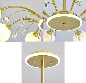 Đèn chùm DESPE loại 8 bóng kiểu dáng hiện đại, sang trọng trang trí nhà cửa độc đáo - kèm bóng LED chuyên dụng.