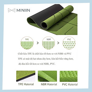 Thảm Tập Yoga Định Tuyến TPE 2 Lớp Cao Su Non Hàng Chính Hãng MINIIN + Bao Đựng Và Dây Buộc Thảm Tập Yoga - Rèn Luyện Sức Khoẻ