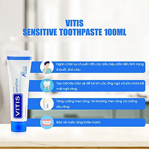 Kem Đánh Răng Vitis Sensitive 100ml – Giảm Ê Buốt, Hỗ Trợ Tái Tạo Men Răng - Nhập Khẩu Tây Ban Nha
