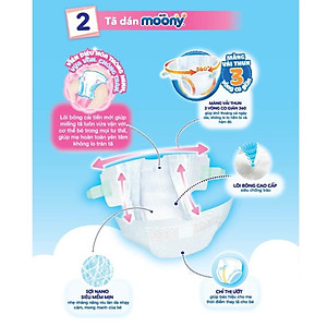 [Mã mới] Tã dán cao cấp Moony M64 nhập khẩu từ Nhật Bản