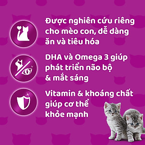[Combo 12 Gói] Thức Ăn Cho Mèo Con WHISKAS Junior 2-12 months Vị Cá Ngừ 80g/Gói