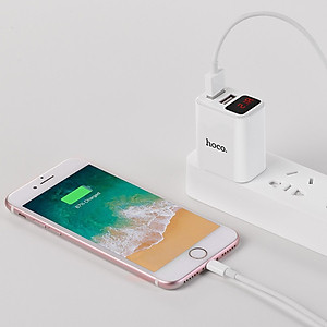 Củ Sạc Nhanh 2 Cổng USB Có Màn Hình LED Hoco C63 - Chính Hãng