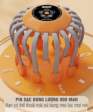 Máy Massage Đầu Bạch Tuột Nikio NK-113 - 20 Chân Rung Mát Xa, Hỗ Trợ Giảm Đau Đầu, Cải Thiện Trí Nhớ, Tích Hợp Hồng Ngoại, Kết Nối Bluetooth Nghe Nhạc Thư Giãn - 5 Chế Độ Mát Xa Tăng Tuần Hoàn Máu, Giảm Stress Giúp Dễ Ngủ