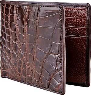 Ví Nam Da Cá Sấu Huy Hoàng HT2245 (12.5 x 10 cm) - Nâu Đỏ