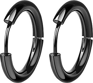 Bông tai nam inox khuyên tròn 14mm BT233 - 2 chiếc