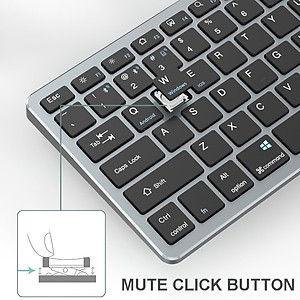 Bộ Bàn phím chuột không dây mini W616 - pin sạc - đa kết nối bluetooth 5.0 + 3.0 + Usb wireless 2.4G hàng nhập khẩu