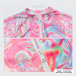 Đồ bơi cho bé gái Bigfox Miss Meow, dáng váy liền vải thun co dãn, màu hồng size đại cỡ trẻ em 90,120,150,160 11-35kg