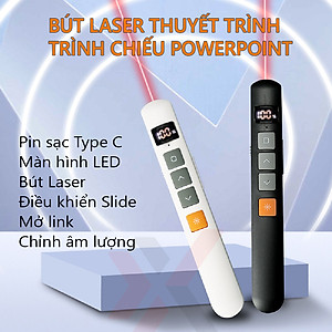Bút Laser eXtreme LP1101 Thuyết Trình Chiếu PowerPoint | Pin Sạc Type C | Màn Hình LED | Điều Khiển Slide - Hàng chính hãng