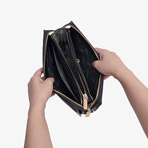 Clutch Da Hàng Hiệu Ví Nam Cầm Tay Công Sở GENCE HT11 Da Bò Cao Cấp Màu Đen