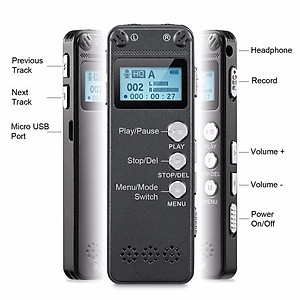 KHUYẾN MÃI KHỦNG, SỐ LƯỢNG CÓ HẠN - ROGTZ - Máy ghi âm mini A500: Bộ nhớ trong 8GB Pin "trâu" 80 giờ Chống ồn chủ động Ghi âm đa hướng Màn hình LCD Kết nối đa dạng USB2.0 Mã hóa mật khẩu Hỗ trợ nhiều định dạng MP3, WAV, WMA, FLAC, APE, OGG Hàng Chính Hãng