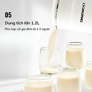 Máy Làm Sữa Hạt Daewoo 1.2L DWSM-1512, tặng Cẩm Nang 50 Công Thức - Máy Xay Nấu Đa Năng - Hàng chính hãng