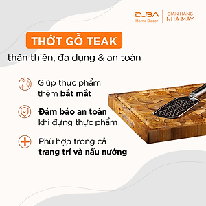Thớt gỗ teak màu tự nhiên, thớt kháng khuẩn, thớt teak với độ bền vượt trội so với thớt gỗ nghiến - Chính hãng DUBA