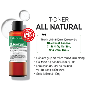 Nước hoa hồng giúp làm sáng da Lá House Lá Care All Natural Toner 200ml/100ml