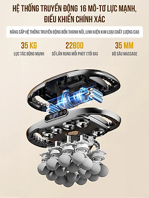 [Tặng củ sạc + cáp sạc] Máy Massage Toàn Thân Cầm Tay 16 Đầu, Máy Mát Xa Đấm Lưng 16 Đầu GDV - Hàng Chính Hãng
