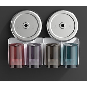 Kệ Để Bàn Chải Kem Đánh Răng 4 Cốc, Gía Để Đồ Nhà Tắm Cao Cấp Không Cần Khoan Tường (Tặng Miếng Dán)