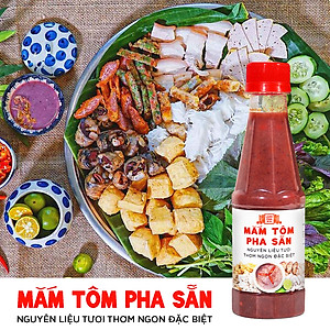 Mắm tôm thùng gỗ Làng Chài Xưa nguyên liệu tôm tép tươi, thơm ngon đặc biệt chai 260g