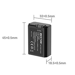 Bộ Pin NP-FW50 2000mAh + Sạc Beston Dùng Cho Máy Ảnh Sony a6100 a6300 a6500 a7m2 r2 s2 a5100 NEX-C3 NEX-C7 a33 a37 a55 - Hàng nhập khẩu
