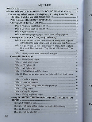 Sách Bộ Luật Hình Sự, Bộ Luật Tố Tụng Hình Sự sửa đổi, bổ sung năm 2025 đã hợp nhất tháng 9/2025 - V2646T