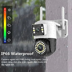 Camera Yoosee Wifi Ngoài Trời 2 Mắt Xem Cùng Lúc, Góc rộng, Đàm Thoại, IP66 Chống Nước, Báo Động, Hàng Nhập Khẩu - Bảo Hành 12 Tháng