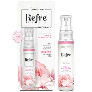 Xịt khử mùi chiết xuất thiên nhiên Refre Natural Rosa Magnolia Hồng Mộc Lan 30ml