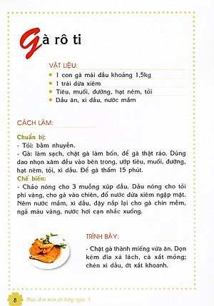 Sách Thực Đơn Món Ăn Hàng Ngày -Tập3