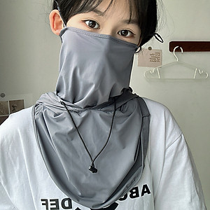 Mũ Trùm Đầu Chống Nắng Kèm Khẩu Trang Nam Nữ - Nón Che Nắng Chống Tia UV Có Dây Rút