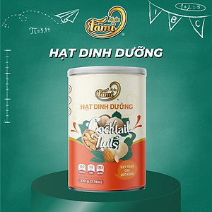Mix 4 Hạt Dinh Dưỡng Nhập Khẩu(Nhân Óc Chó Mỹ + Hạnh Nhân Mỹ + Macca Úc + Hạt Điều A+ ) - Hũ Nắp Nhôm 220g - Hạt Dinh Dưỡng Cao Cấp FAMINUTS