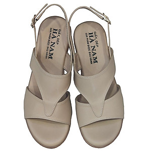 Giày sandal Nữ Đế Xuồng TiTi ĐÔ Da Bò Thật Cao Cấp 7cm DNU2025c