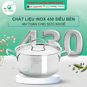 Nồi inox bếp từ 3 đáy Fivestar Nắp Inox - Tặng 1 Muỗng Canh Inox (sw)