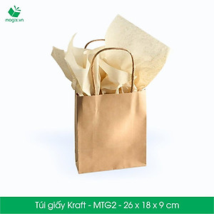 MTG2 MTG2T - 26x18x9 cm - Combo 50 túi giấy Kraft Nhật cao cấp
