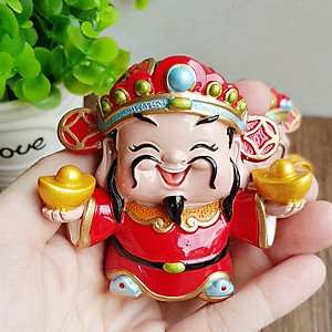 Bộ 03 tượng chibi Thần Tài may mắn 7cm - Chiêu Tài - Hút Lộc - Phú Quý Bình An