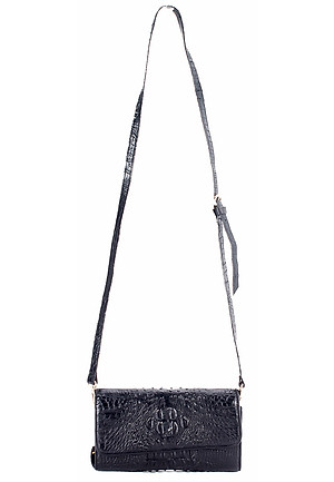 Túi Đeo Nữ Da Cá Sấu Huy Hoàng HT6255 (12 x 21 cm) - Đen