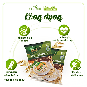 Combo 6 Gói Cháo Yến Mạch Rau Nấm Xuân An 40G [chay dùng được] (Tặng Kèm 1 Gói )