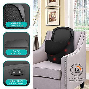 Đệm Ghế Massage Lưng Cao Cấp KingTech KC-300 - Máy Mát Xa Chế Độ 3D, 12 Bóng Chuyên Sâu, - Kết Hợp Tính Năng Nhiệt Hồng Ngoại - Hàng Chính Hãng