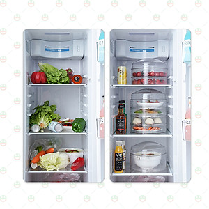 (Loại Tốt) Lồng Bàn Thông Minh 5 Tầng Hàng Chính Hãng KhoNCC - Nhựa PP An Toàn Cho Nhà Bếp - NLM-LBTM5T (Trong Suốt)