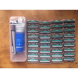 Com bo vĩ dao cao râu 36 lưỡi , siêu bén kèm bàn cạo, .tặng kèm 1 tuýp kem cạo râu dành cho nam cao cấp an toàn tiện lợi 