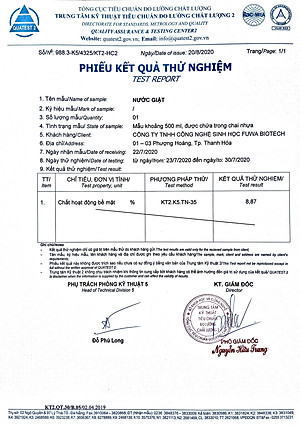 Nước giặt xả hữu cơ enzyme sinh học từ vỏ dứa Fuwa3e 3L