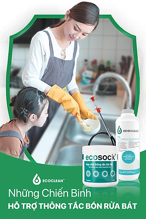 Vi Sinh Xử Lý Dầu Mỡ, Khử Mùi - EcoClean FOG - Chai 1Lít - Chính Hãng Từ USA