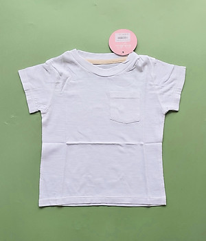 Áo so sinh Ngắn Tay Cổ Tròn Phối Túi Xinh Xắn