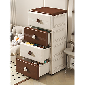 (Ngang 45cm) Tủ Đựng Đồ Đa Năng Hình Gấu Nâu 4/5 Tầng Cho Bé Bằng Nhựa Cao Cấp, Có Bánh Xe Tiện Dụng-Tủ Quần Áo